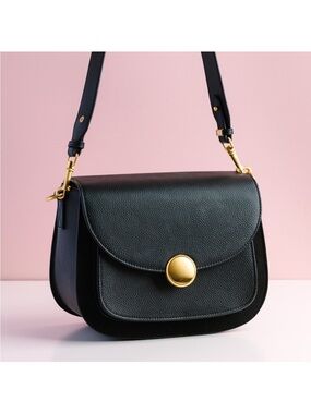 GATTA Jackie Noir Black Leather Suede Crossbody Bag Camera Bag Photography
